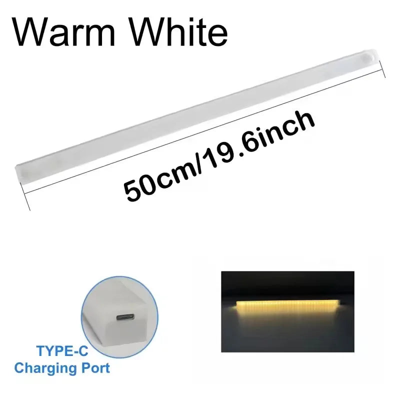 LED Motion Sensor Light Rechargeable Induction Night Light Portable Cordless Magnetic Cabinet Lamp for Kitchen Room Bedside