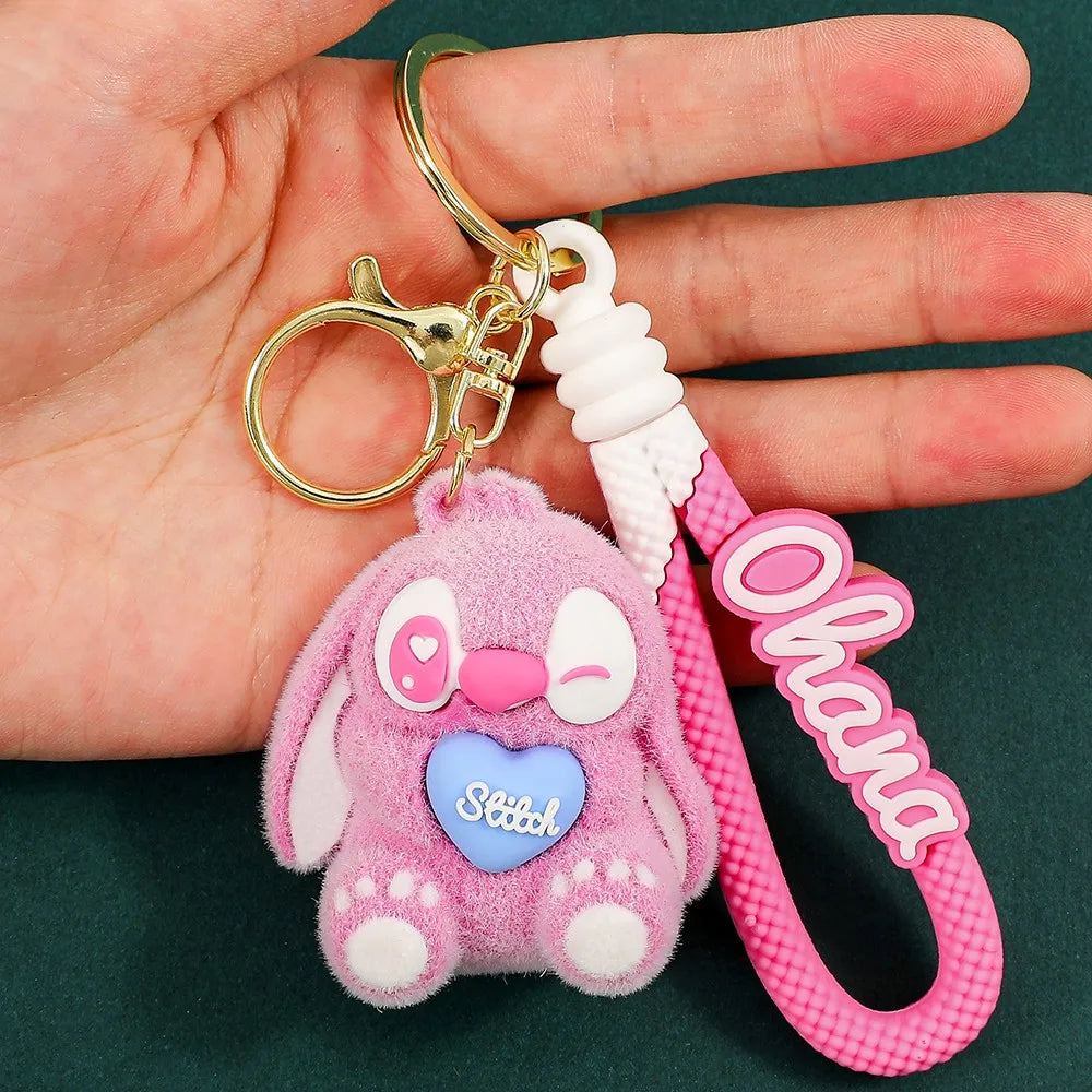 Disney Stitch Keychain 5-Pack - Cute Lilo & Stitch Keyrings, Durable Anime Keychains for Women Men Kids, Multi-Color Gift Set