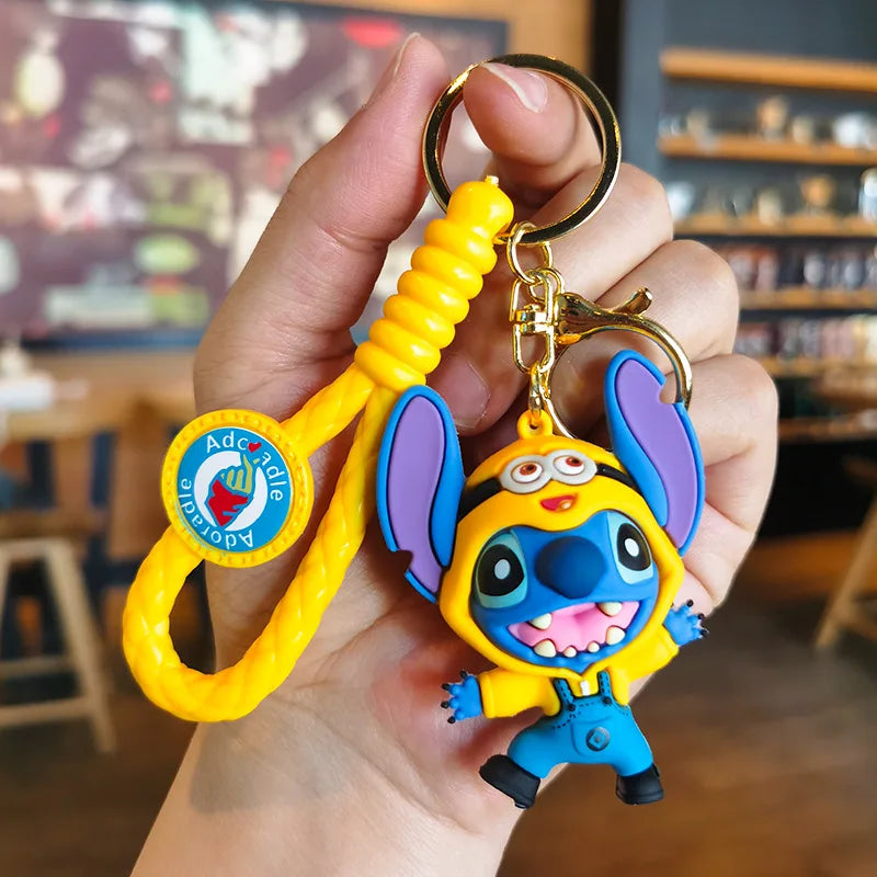 Disney Stitch Keychain 5-Pack - Cute Lilo & Stitch Keyrings, Durable Anime Keychains for Women Men Kids, Multi-Color Gift Set