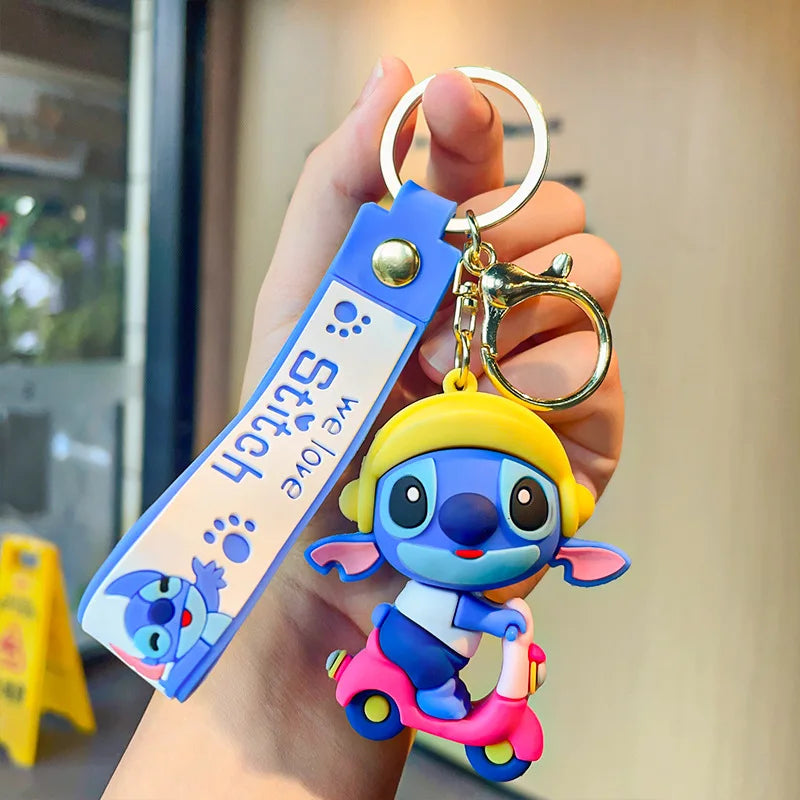 Disney Stitch Keychain 5-Pack - Cute Lilo & Stitch Keyrings, Durable Anime Keychains for Women Men Kids, Multi-Color Gift Set