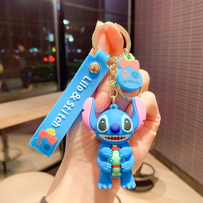 Disney Stitch Keychain 5-Pack - Cute Lilo & Stitch Keyrings, Durable Anime Keychains for Women Men Kids, Multi-Color Gift Set