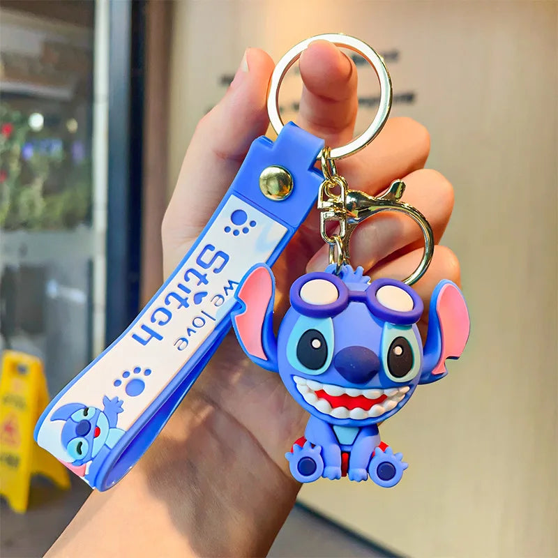 Disney Stitch Keychain - Cute Lilo & Stitch Keyrings, Durable Anime Keychains for Women Men Kids, Multi-Color Gift