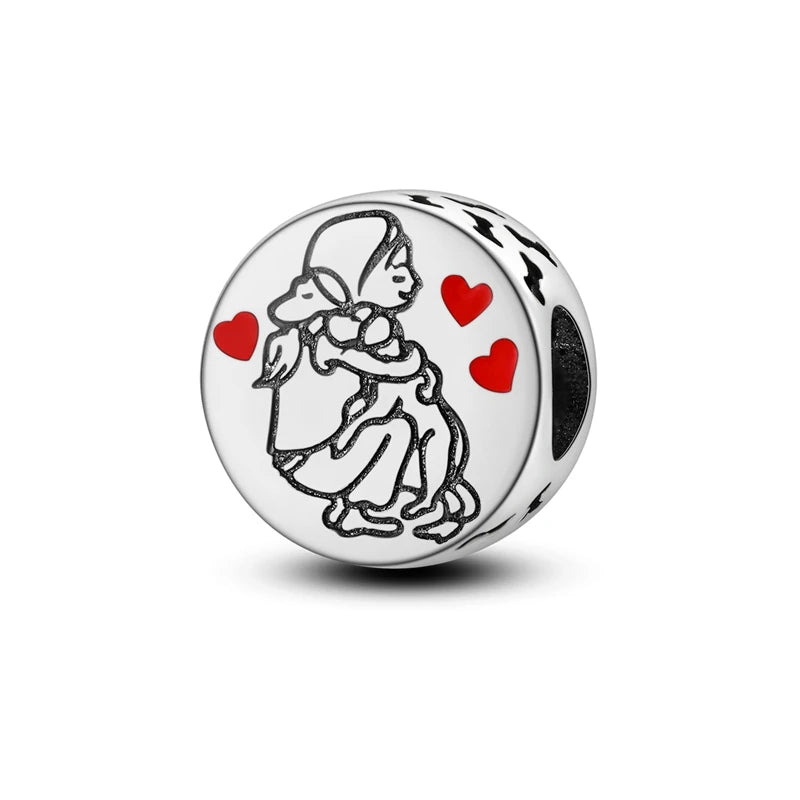 Dogs Pet Charms 925 Silver Heart Shaped Pink Zircon Claws Pendants Fit Original S925 Bracelets Fine DIY Birthday Jewelry Gifts