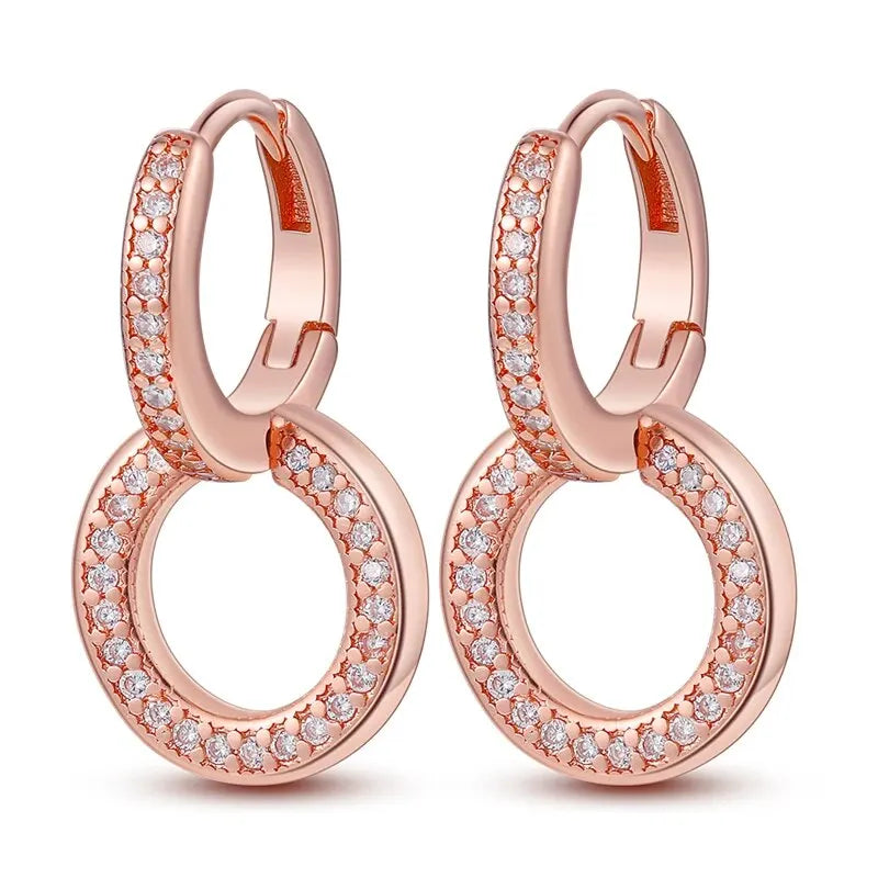 2024 Double Hoop Sun Moon 925 Silver Plated Butterfly Heart Earrings Stud Fit Original Charms Diy For Women Accessories