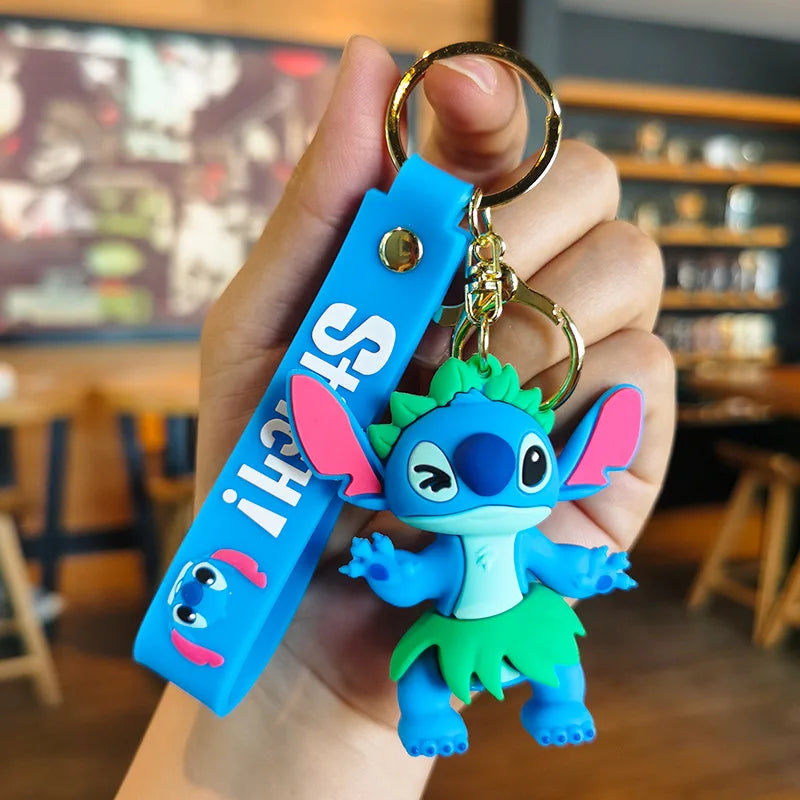 Disney Stitch Keychain 5-Pack - Cute Lilo & Stitch Keyrings, Durable Anime Keychains for Women Men Kids, Multi-Color Gift Set