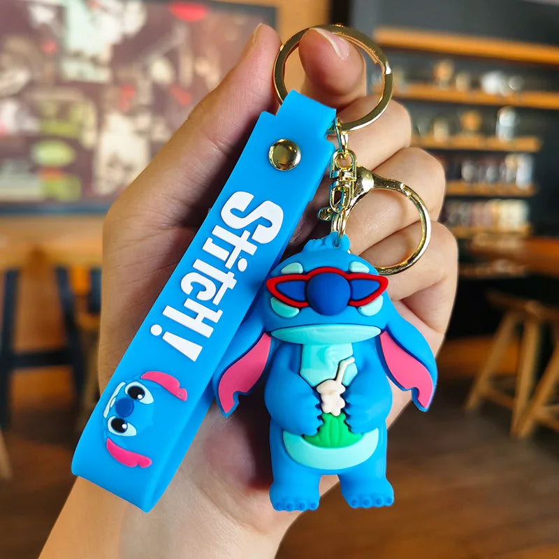 Disney Stitch Keychain 5-Pack - Cute Lilo & Stitch Keyrings, Durable Anime Keychains for Women Men Kids, Multi-Color Gift Set