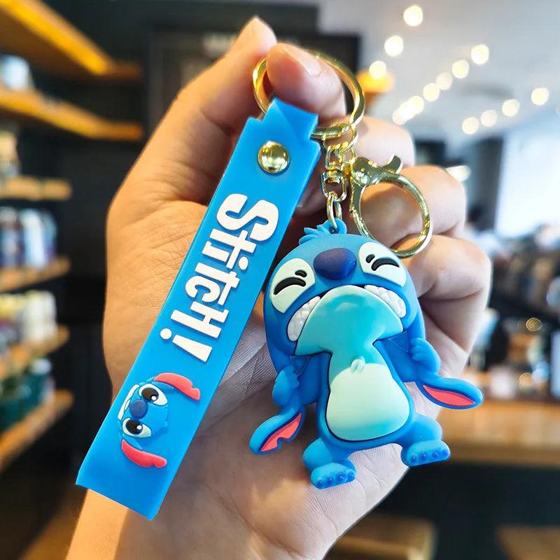 Disney Stitch Keychain 5-Pack - Cute Lilo & Stitch Keyrings, Durable Anime Keychains for Women Men Kids, Multi-Color Gift Set