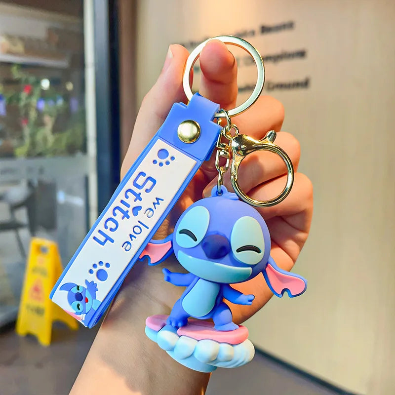 Disney Stitch Keychain 5-Pack - Cute Lilo & Stitch Keyrings, Durable Anime Keychains for Women Men Kids, Multi-Color Gift Set