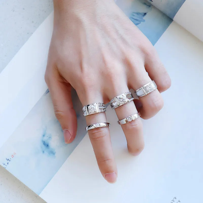 Couple's S925 Silve Diamond Ring