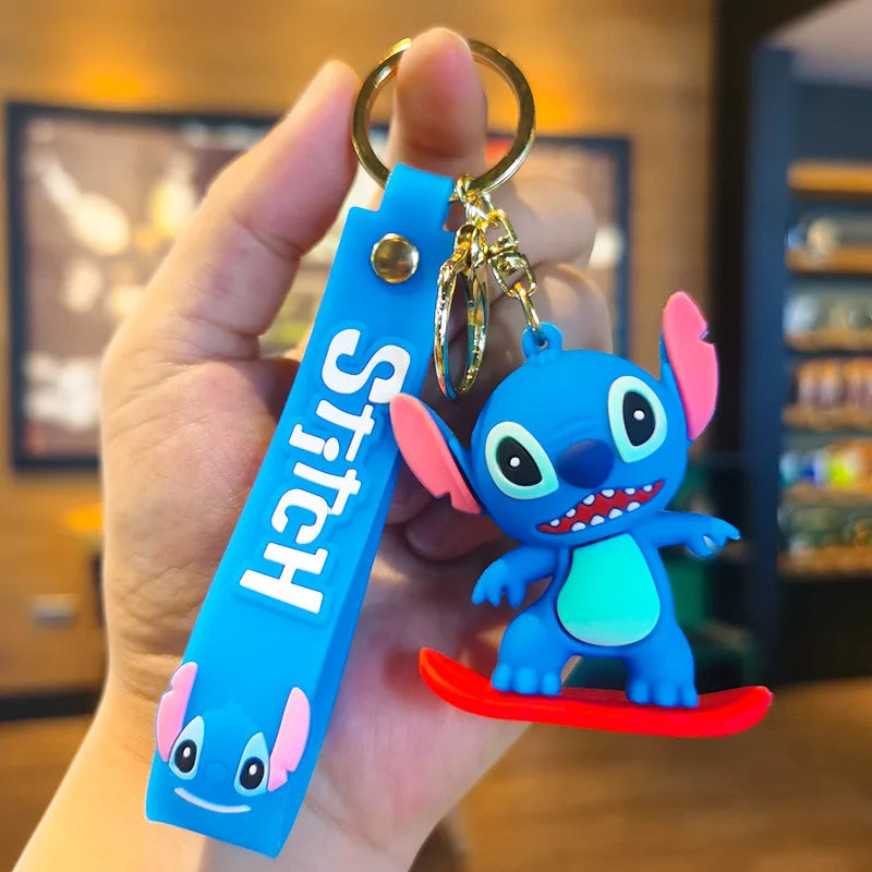 Disney Stitch Keychain 5-Pack - Cute Lilo & Stitch Keyrings, Durable Anime Keychains for Women Men Kids, Multi-Color Gift Set