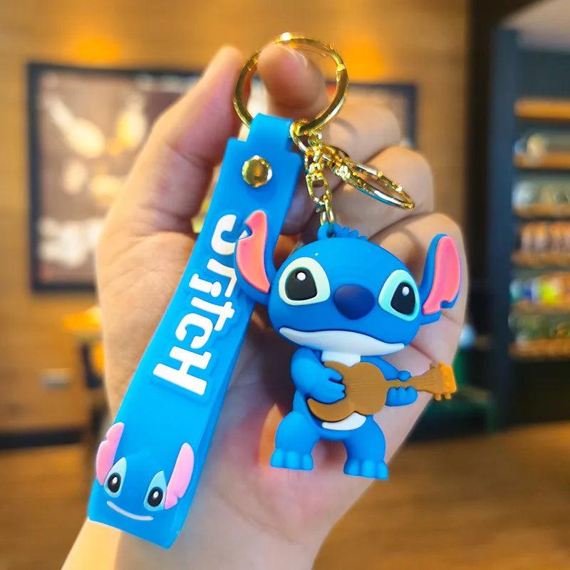 Disney Stitch Keychain 5-Pack - Cute Lilo & Stitch Keyrings, Durable Anime Keychains for Women Men Kids, Multi-Color Gift Set