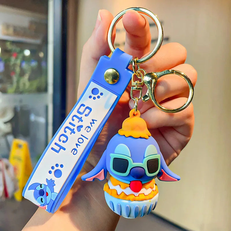 Disney Stitch Keychain 5-Pack - Cute Lilo & Stitch Keyrings, Durable Anime Keychains for Women Men Kids, Multi-Color Gift Set