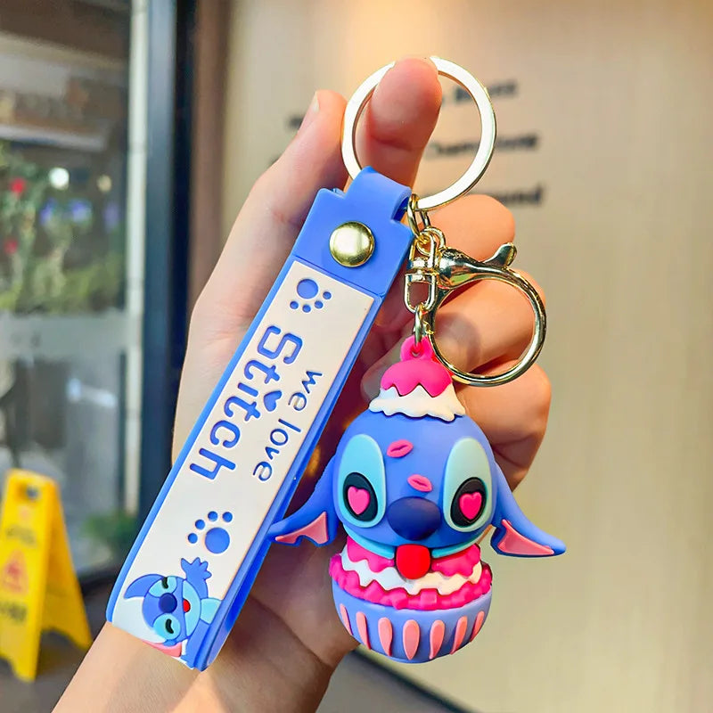 Disney Stitch Keychain 5-Pack - Cute Lilo & Stitch Keyrings, Durable Anime Keychains for Women Men Kids, Multi-Color Gift Set