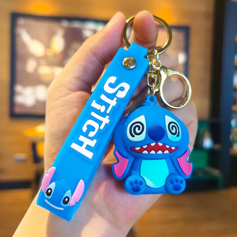 Disney Stitch Keychain 5-Pack - Cute Lilo & Stitch Keyrings, Durable Anime Keychains for Women Men Kids, Multi-Color Gift Set